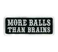 Hot Leathers Sew or Iron On Embroidered | More Balls Than Brains Patch for Denim Leather Jacket & Vest | PPL9184-4W x 2H