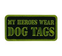 Hot Leathers Sew or Iron On Embroidered | My Heroes Wear Dog Tags Patch 4 Denim Leather Jacket & Vest | PPL9430-4W x 2H