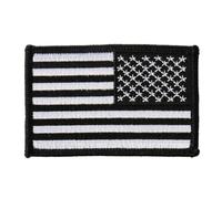 Hot Leathers Sew or Iron On Embroidered | Right Arm Flag Black/Wht Patch 4 Denim Leather Jacket & Vest | PPA9041-3W x 2H