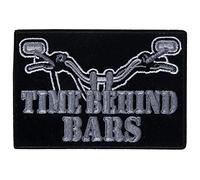 Hot Leathers Sew or Iron On Embroidered | Time Behind Bars Patch for Denim, Leather Jacket and Vest | PPA3492-4W x 3H