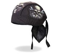 Hot Leathers Skull and Wrench Bones Head Wrap (Black)
