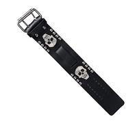 Hot Leathers Unisex-Adult 1.5" Skull Leather Watch Band (Black, 2")