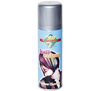 HOT LOOK LDIES WOMENS MENS UNISEX FANCY DRESS NOVELTEY HAIR SPRAY WHITE BLACK YELLOW ORANGE PINK SILVER PURPLE RED GREEN BLUE 125ML (SILVER)