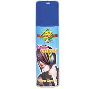 HOT LOOK LDIES WOMENS MENS UNISEX FANCY DRESS NOVELTEY HAIR SPRAY WHITE BLACK YELLOW ORANGE PINK SILVER PURPLE RED GREEN BLUE 125ML (BLUE)