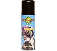 HOT LOOK LDIES WOMENS MENS UNISEX FANCY DRESS NOVELTEY HAIR SPRAY WHITE BLACK YELLOW ORANGE PINK SILVER PURPLE RED GREEN BLUE 125ML (BLACK)