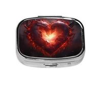 Hot Love Print Pill Box, Compact Pill Organizer with Full-Print Design for Travel and Daily Use