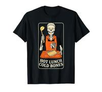 Hot Lunch Cold Bones Funny Cafeteria Lady Skeleton Humor T-Shirt