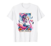 Hot Mama Basic Pink Skeleton Cowgirl Flamingo Tarot Card T-Shirt