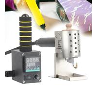 Hot Melt Glue Roller Dispenser adhesives Heating Machine Gluing Machine Packaging and Leather Work Adjustable Temp 50-220℃ with 4 Sized Glue Rollers 50ML