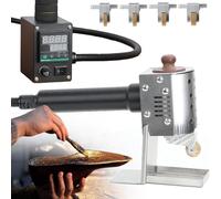 Hot Melt Glue Roller Machine, Hand Push Gluing Dispenser with Digital Display, 4/5 Size Glue Rollers, Temperature 45-350℃ for Leather Packaging, 150ml Capacity