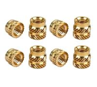 hot melt nut M2 .5 M3 M4 M5 M6 Brass Hot Melt Insert Knurled Nut Thread Heat Molding Double Twill Injection Embedment For 3D Printer(Length 9.5mm 10pcs,M4(OD 6mm))