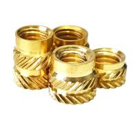 hot melt nut M2 M2.5 M3 M4 M5 M6 M8 Brass Insert Nut Hot Melt Knurled Thread Nuts Heat Injection Embedment Insertion Copper Nut Double Twill(Length 6mm 50pcs,M6 (OD 8mm))