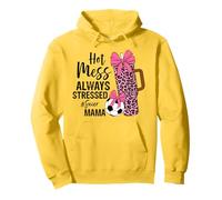 Hot Mess Always Stressed Soccer Mama Mother's Day Game Day Pullover Hoodie