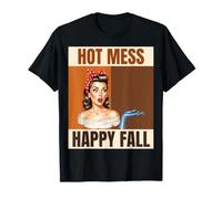Hot Mess Happy Fall Vintage Pinup Woman T-Shirt