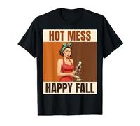 Hot Mess Happy Fall Vintage Woman Spilling Soda Value Graphic T-Shirt