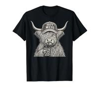 Hot Mess Highland Cow Coffee Lover Cute Fluffy Heifer Value Graphic T-Shirt, Men, Black, M