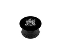 Hot Mess Highland Cow Funny Cute Coffee Lover Graphic PopSockets Adhesive PopGrip