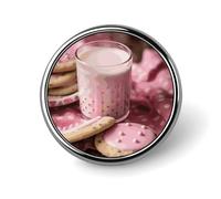 Hot Milk And Biscuits Round Aluminum Alloy Pin Badge Lapel Pin