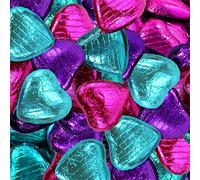 Hot Mix Foil Wrapped Chocolate Hearts Wedding Party Table Favours - 50 Pk
