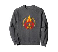 Hot Mom Appreciation Society Fiery Motherhood Tribute Sweatshirt, Adult Unisex, Dark Heather Grey, L