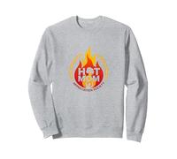 Hot Mom Appreciation Society Fiery Motherhood Tribute Sweatshirt, Adult Unisex, Heather Grey, M