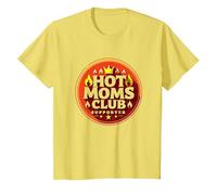 Hot Moms Club Supporter Fiery Fun Badge T-Shirt, Kids, Lemon, 10 Years