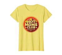 Hot Moms Club Supporter Fiery Fun Badge T-Shirt, Women, Lemon, 3XL