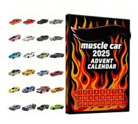 Hot Muscle Toy Car Advent Calendar 2025, New, 24 Types of Cars, Holiday Surprise, Suitable for Collectors, for Man Women Boy Car Lover