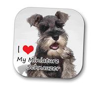 Hot Off The Press Coaster - I Love My Miniature Schnauzer Coaster (10cm x 10cm)