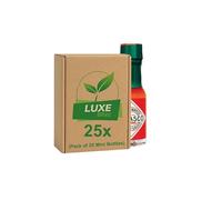 Hot Pepper Sauce Mini Bottles 3.7ml - Original - Coffee, Pizza, Burgers & Eggs - Compatible with Tabasco By Luxe Bitez (Pack of 25)