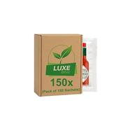Hot Pepper Sauce Sachets 3ml - Original - Coffee, Pizza, Burgers & Eggs - Compatible with Tabasco By Luxe Bitez (Pack of 150)