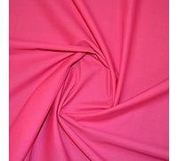 Hot Pink - 1 Metre - Plain Coloured Polycotton Fabric Material Poly-Cotton Dress Fabric 112cm Width Bright Cerise Pink