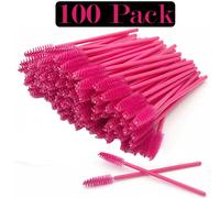 (Hot Pink, 100 Pcs) 50,100Pcs Disposable Eyelash Brush Mascara Eyebrow