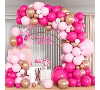 Hot Pink 110PCS Macaron Balloons Arch Kit for Girls Women Birthday Party Wedding Graduation Christening Bridal Decorations