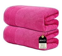 (Hot Pink, 2 Bath Shets) Luxury Super Jumbo Extra Large Bath Sheets (Pack of 1-2|100 x 200 cm 700 GSM) Premium Cotton XL Bath Sheet Towels