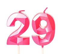Hot Pink 29th Birthday Candles Number 29 Candles for Birthday Cake, 29th Candles Hot Pink 29 Birthday Candles for Cake, 29th Birthday Cake Toppers Cake Decorations for 29 Year Old Her Women