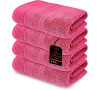 (Hot Pink) 4 x Large Jumbo Bath Sheet Towels 100% Egyptian Cotton Bath Sheets Big Towels