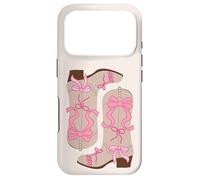 Hot Pink and Brown Cowboy Boots & Bows, Coquette Cowboy Case for iPhone 17 Pro