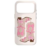 Hot Pink and Brown Cowboy Boots & Bows, Coquette Cowboy Case for iPhone 17 Pro Max