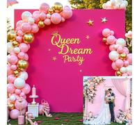 Hot Pink and Light Pink Square Arch Backdrop Cover 6.6FT x 6.6FT Arch Covers Stretchy Backdrop Spandex Fitted Double-Color Arch Cover Backdrops Covers for Wedding Birthday Party Graduation Baby Shower