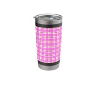 Hot Pink and Red Gingham Check Stainless Steel Insulated Tumbler