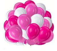 Hot Pink and White Balloon 50 Pack 10 Inch Fuchsia Pink Latex Balloons for Girls Women Birthday Barbie Princess Themed Baby Shower Wedding Decoration