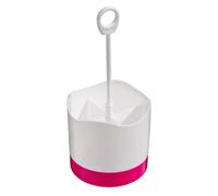 Hot Pink and White Plastic Cutlery Caddy, White Cutlery Caddy with 4 Compartment, Drainer with Hanging Loop