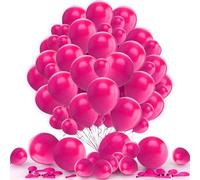 Hot-Pink Balloons 12 inch Strong Hot-Pink Round Latex Balloon For Pink birthday party Decorations for Girl Wedding Decorations Bridal Shower Pink Balloons Valentines 100 pack