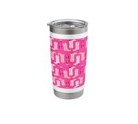 Hot Pink Cowboy Boot Illustration Boho Western Vibe Stainless Steel Insulated Tumbler
