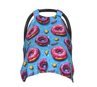 Hot Pink Donut Print Baby Car Seat Covers, Breathable Nursing Cover Breastfeeding Cover, Stroller Covers, Multi-use Infant Carseat Canopy, Baby Boys Girls Newborn Essentials