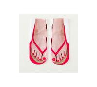 Hot Pink Funny 3D Flip Flop Pattern Ribbed Ankle Socks Non Slip