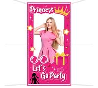 Hot Pink Girls Photo Booth Prop, 76x40 Inch Pink Photo Booth Box Princess Photo Booth Prop Let's Go Party for Bridal Shower Bachelorette Party Pink Girls Birthday Decorations