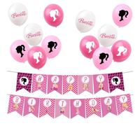 Hot Pink Girls Princess Birthday Decorations Princess Party Pack,1pcs Happy Birthday Princesses Banner and 12pcs 12inch Balloons for Kids Girls Princesses Decorations party Supplies
