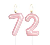 Hot Pink Happy 72nd Birthday Candle,Pink Number 72 Candle,Birthday Cake Candle Decorations,Cake Candles Cake Toppers for Girls Women,Wedding Anniversary